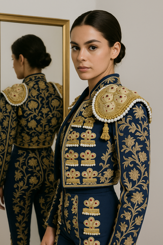 The Gilded Matadora Suit — Regal Power, Embroidered in Gold