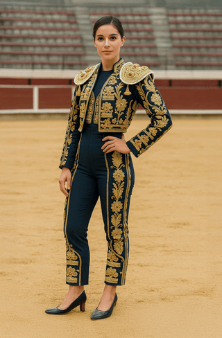 The Reina Matador Suit — Gold, Grace & Power