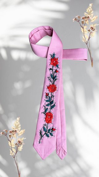 The "Crimson Rose Garden" Tie