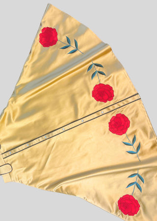 Women’s Country Western Cowgirl 2 Piece Satin Dress Floral Embroidered Shirt & Skirt Party Outfit