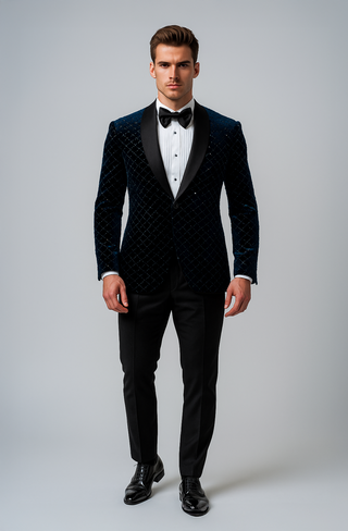 The Midnight Regal Tuxedo — Velvet & Satin Elegance