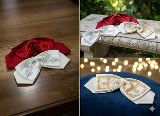 The "Flor de Pasión" Bow Tie — Crimson Elegance