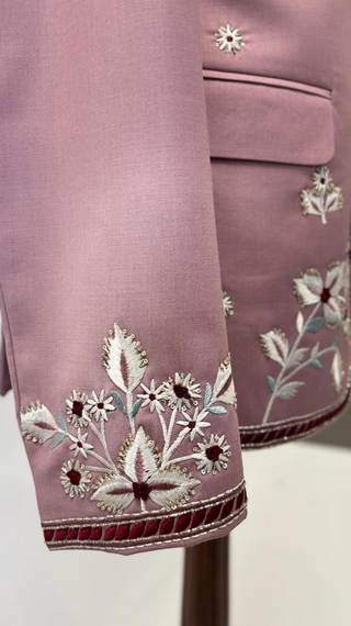 The 'Rose Garden' Bandhgala — Desert Bloom & Floral Grace