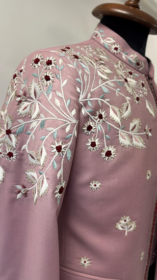 The 'Rose Garden' Bandhgala — Desert Bloom & Floral Grace