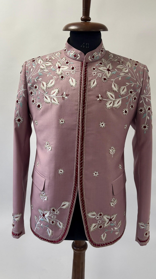 The 'Rose Garden' Bandhgala — Desert Bloom & Floral Grace