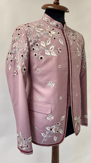 The 'Rose Garden' Bandhgala — Desert Bloom & Floral Grace