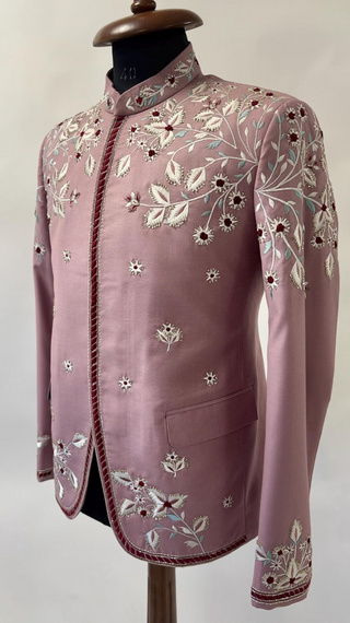 The 'Rose Garden' Bandhgala — Desert Bloom & Floral Grace