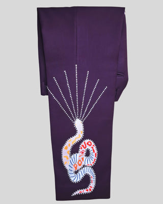 Men Wine Customized 2 Piece Suit Snake Cactus Wild Theme Embroidered Rhinestone Western Suit
