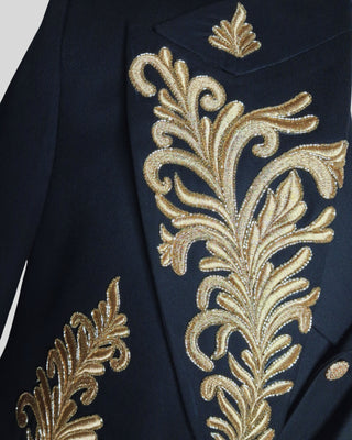 Men Black Customized 4 Piece Gold Embroidered History Suit for Cosplay & Theatre Events