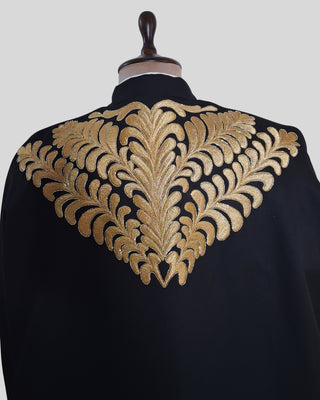 Men Black Customized 4 Piece Gold Embroidered History Suit for Cosplay & Theatre Events