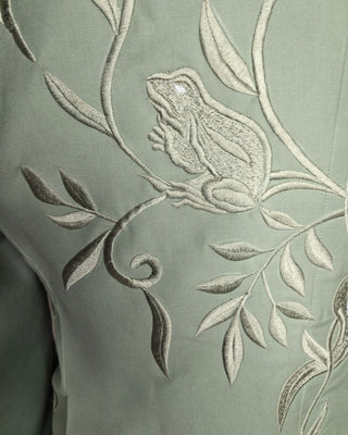 Men’s Sage Green Embroidered 2 Piece Suit Designer Blazer with Pants | Wedding, Reception & Party Wear Outfit