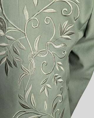 Men’s Sage Green Embroidered 2 Piece Suit Designer Blazer with Pants | Wedding, Reception & Party Wear Outfit