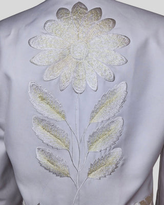Men’s 3-Piece White Mariachi Suit – Floral Embroidered Blazer, Waistcoat & Pants | Wedding & Reception Wear