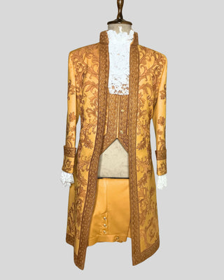 Men’s Rococo Embroidered 3-Piece Suit – Mustard Royal Historical Costume