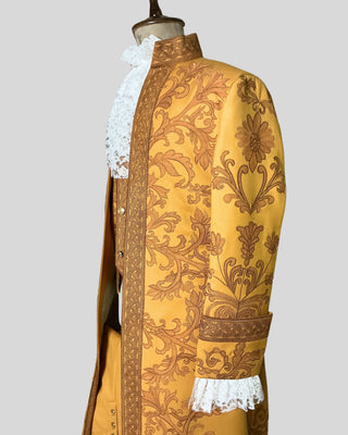 Men’s Rococo Embroidered 3-Piece Suit – Mustard Royal Historical Costume