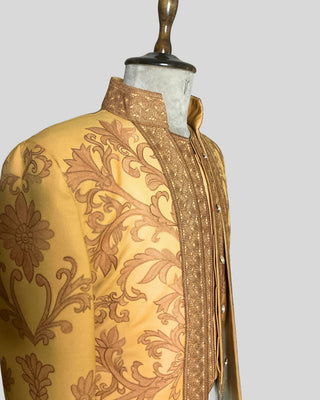 Men’s Rococo Embroidered 3-Piece Suit – Mustard Royal Historical Costume