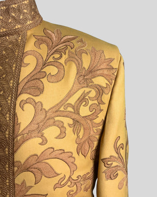 Men’s Rococo Embroidered 3-Piece Suit – Mustard Royal Historical Costume