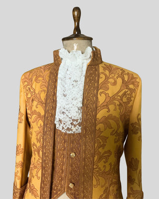Men’s Rococo Embroidered 3-Piece Suit – Mustard Royal Historical Costume