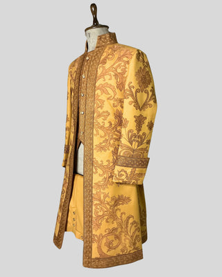 Men’s Rococo Embroidered 3-Piece Suit – Mustard Royal Historical Costume