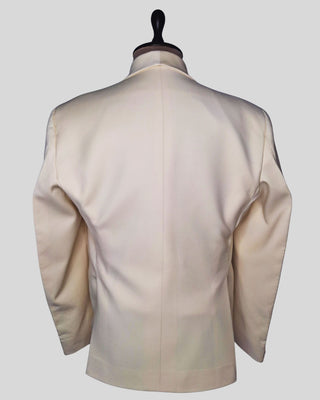 Men’s Ivory Embroidered Wedding Suit with Shawl Lapel & Matching Trouser – Elegant Formal Groom Outfit