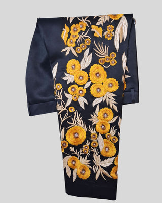 Women’s Western Floral & Bee Embroidered 2-Piece Suit – Luxury Satin Jacket and Trouser Set
