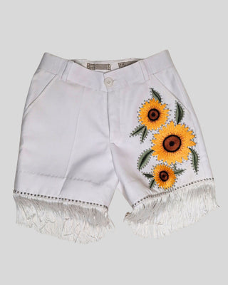 Women Country Western 2 Piece Suit – White Embroidered Crop Blazer with Shorts | Cowgirl Outfit for Party, Wedding & Cocktail Events