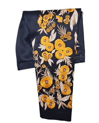 Women Customized 2-Piece Yellow & Black Satin Embroidered Cowgirl Western Attire – Musical Event Outfit