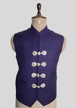 Men’s Purple Rococo 4 Piece Suit Royal Wedding Groom Outfit Luxury Party Wear