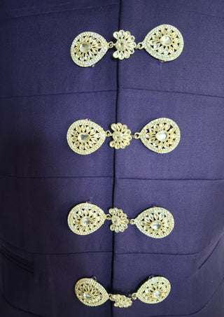 Men’s Purple Rococo 4 Piece Suit Royal Wedding Groom Outfit Luxury Party Wear