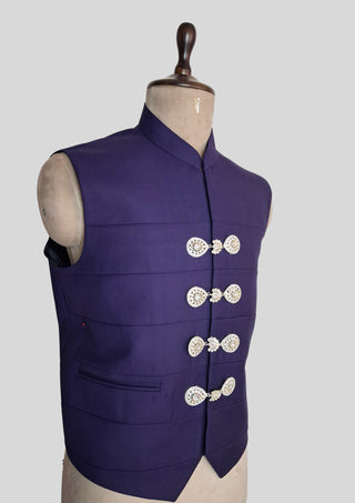 Men’s Purple Rococo 4 Piece Suit Royal Wedding Groom Outfit Luxury Party Wear