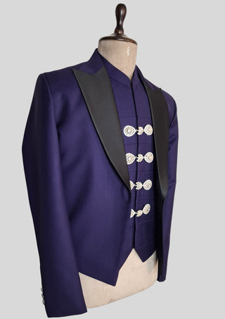 Men’s Purple Rococo 4 Piece Suit Royal Wedding Groom Outfit Luxury Party Wear