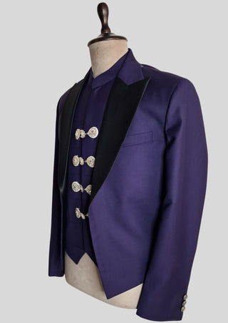 Men’s Purple Rococo 4 Piece Suit Royal Wedding Groom Outfit Luxury Party Wear