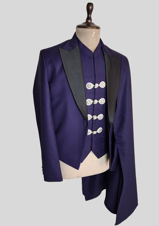 Men’s Purple Rococo 4 Piece Suit Royal Wedding Groom Outfit Luxury Party Wear