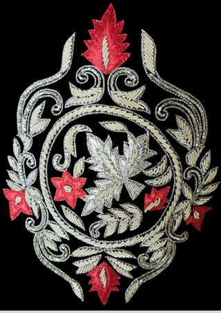 Men’s Black Bandhgala Embroidered Jacket with Silver Buttons Cocktail Wedding Attire