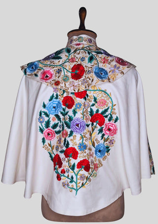 Men Matador Bullfighter Cape – One Shoulder Embroidered Spanish Style Shawl, Floral Statement Cape for Festival, Wedding & Performance