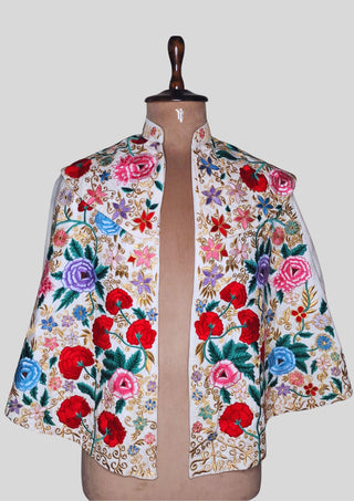 Men Matador Bullfighter Cape – One Shoulder Embroidered Spanish Style Shawl, Floral Statement Cape for Festival, Wedding & Performance