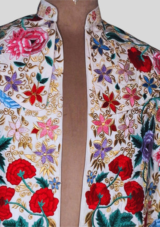 Men Matador Bullfighter Cape – One Shoulder Embroidered Spanish Style Shawl, Floral Statement Cape for Festival, Wedding & Performance