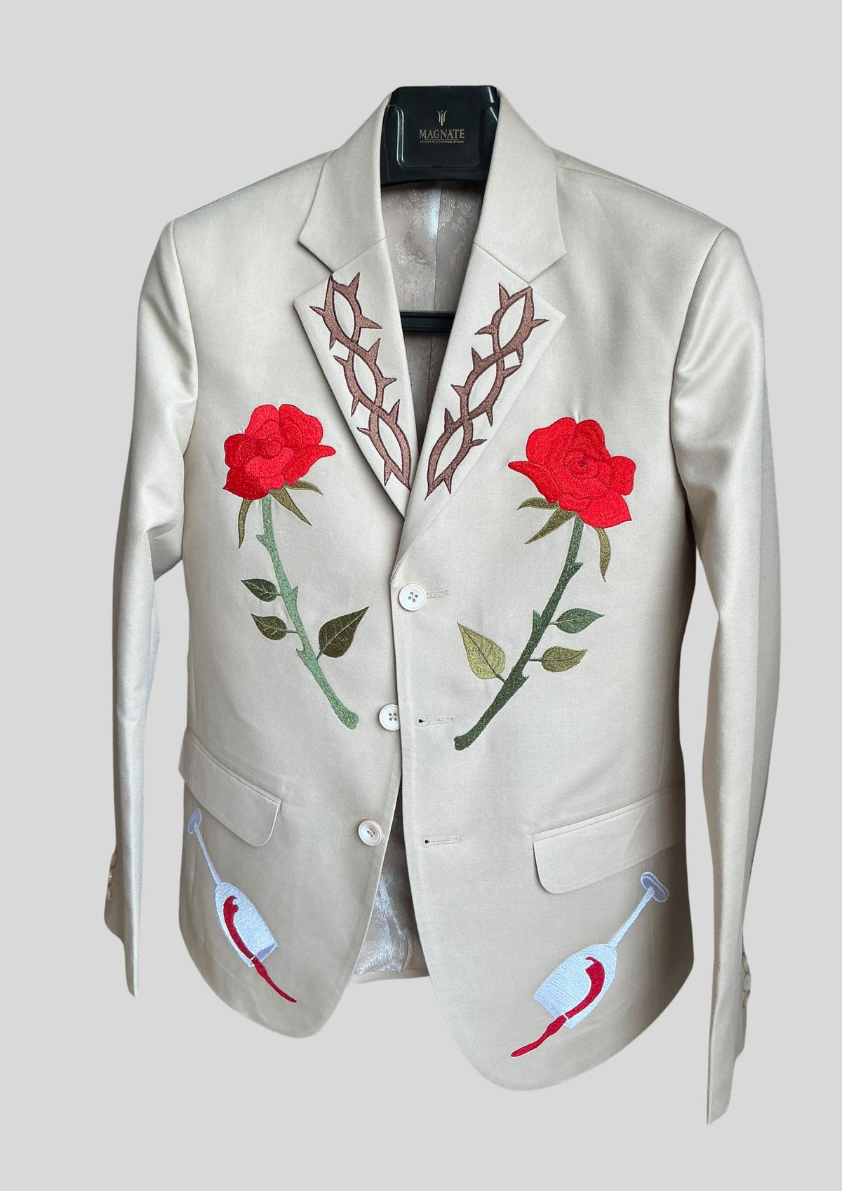 Ivory Country Western 2 Piece Embroidered Suit Cowboy Cocktail Attire