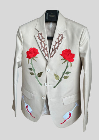 Ivory Country Western 2 Piece Embroidered Suit Cowboy Cocktail Attire
