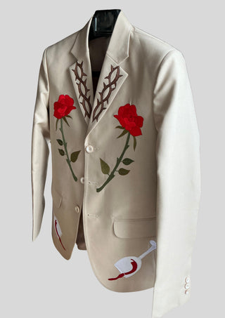 Ivory Country Western 2 Piece Embroidered Suit Cowboy Cocktail Attire