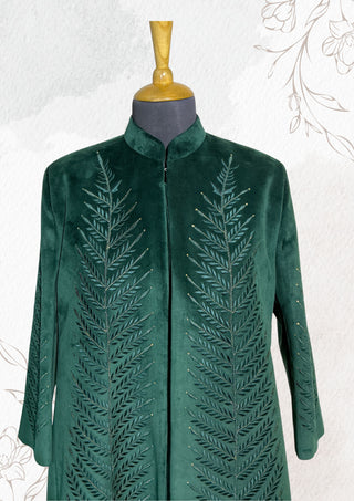 The 'Arboreal Monarch' Sherwani — Emerald Power & Forest Whispers