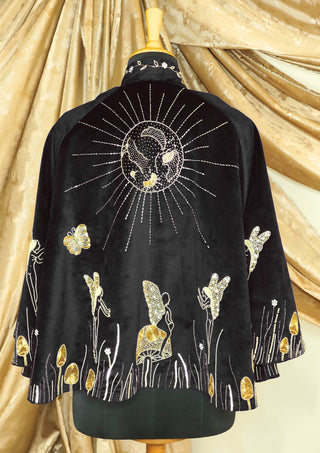 The Midnight Enchantress Cape — Velvet, Myth & Gold