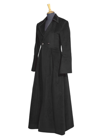 The Noir Sovereign Coat — Timeless power draped in elegance.