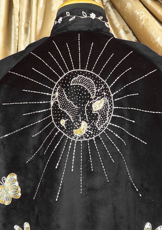 The Midnight Enchantress Cape — Velvet, Myth & Gold