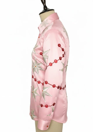 Women Baby Pink Shirt Customized 2 Piece Cowgirl Rodeo Suits