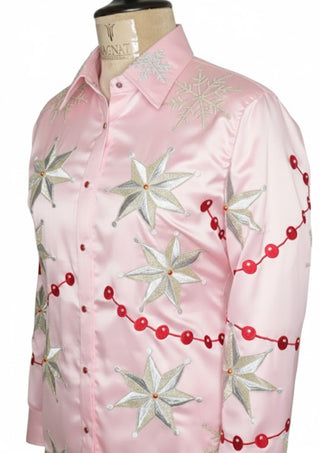 Women Baby Pink Shirt Customized 2 Piece Cowgirl Rodeo Suits