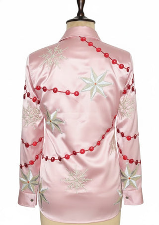 Women Baby Pink Shirt Customized 2 Piece Cowgirl Rodeo Suits
