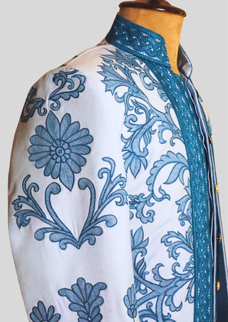 Men’s Rococo Embroidered 3-Piece Suit – Sky Blue Royal Historical Costume