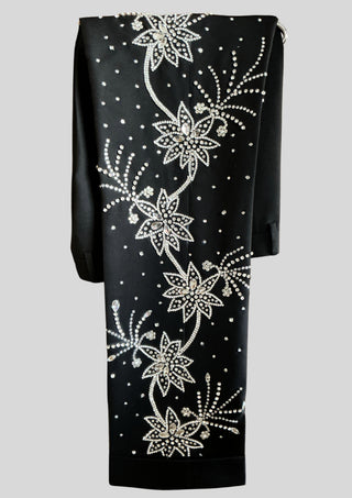 Men’s Black Fully Embellished 2-Piece Suit Wedding Groom Outfit