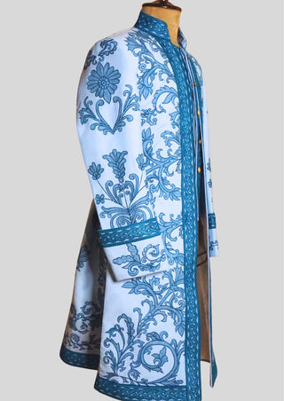 Men’s Rococo Embroidered 3-Piece Suit – Sky Blue Royal Historical Costume
